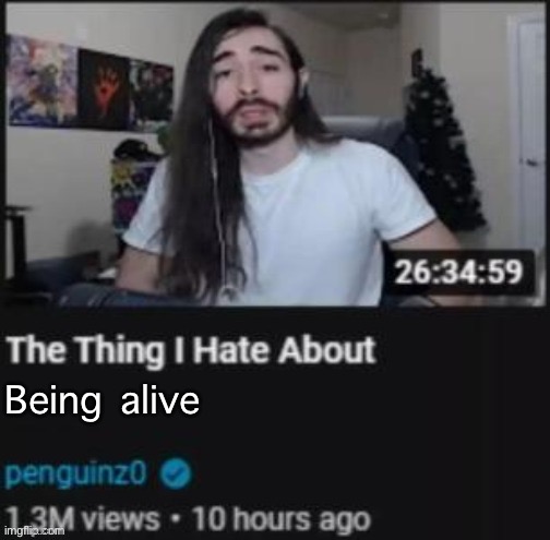 The Thing I Hate About ___ | Being alive | image tagged in the thing i hate about ___ | made w/ Imgflip meme maker