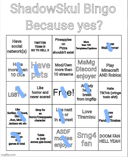 Shadow bingo | image tagged in shadow bingo | made w/ Imgflip meme maker