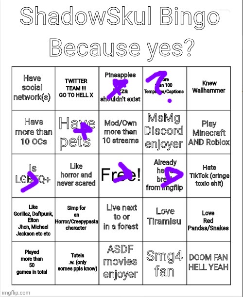 Shadow bingo | image tagged in shadow bingo | made w/ Imgflip meme maker