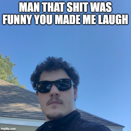 MAN THAT SHIT WAS FUNNY YOU MADE ME LAUGH | image tagged in instant roast | made w/ Imgflip meme maker