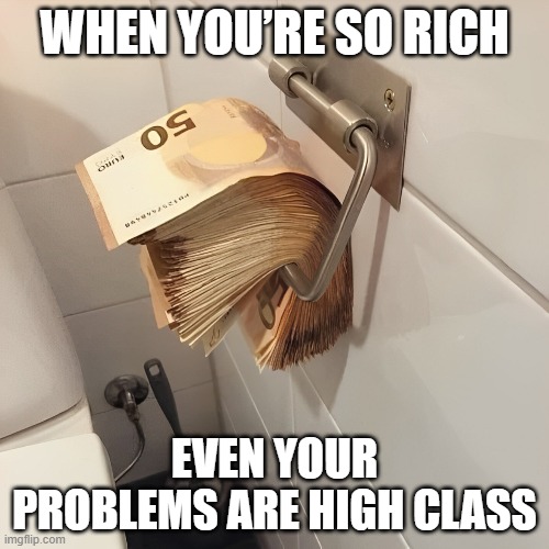 problems | WHEN YOU’RE SO RICH; EVEN YOUR PROBLEMS ARE HIGH CLASS | image tagged in memes | made w/ Imgflip meme maker
