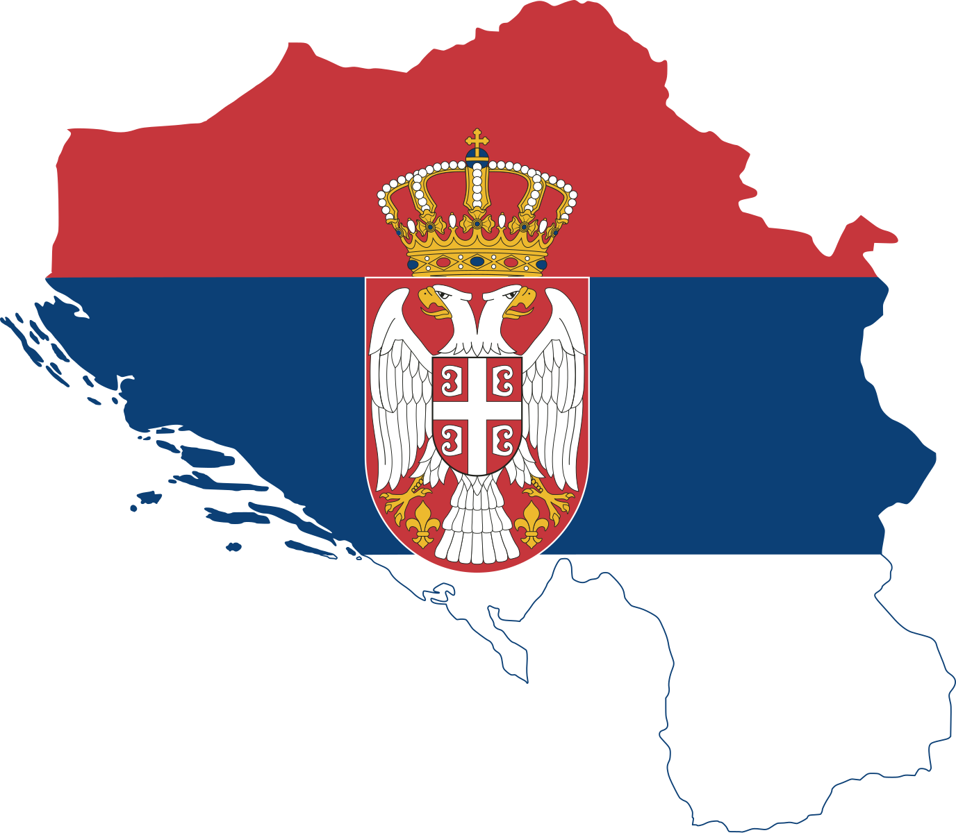 Flag map of Greater Serbia Blank Meme Template