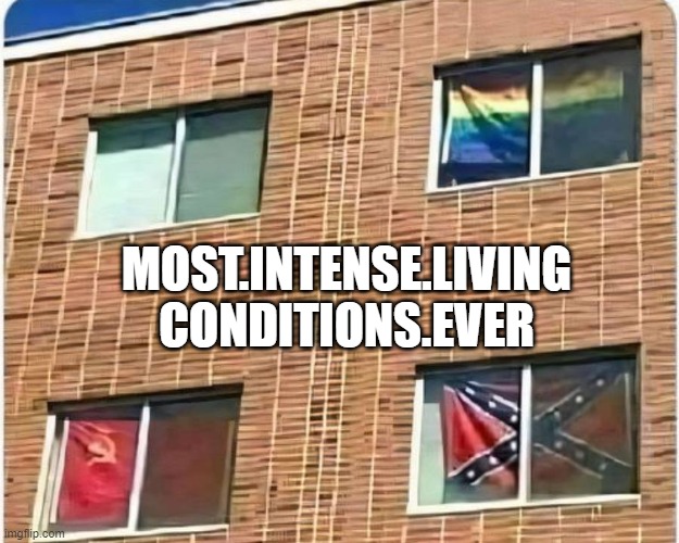 You Can Feel the Tension | MOST.INTENSE.LIVING CONDITIONS.EVER | image tagged in politics | made w/ Imgflip meme maker