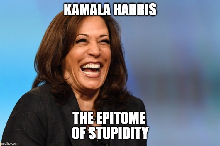 The Epitome of Stupidity | KAMALA HARRIS; THE EPITOME 
OF STUPIDITY | image tagged in laughing jackass,kamala harris | made w/ Imgflip meme maker