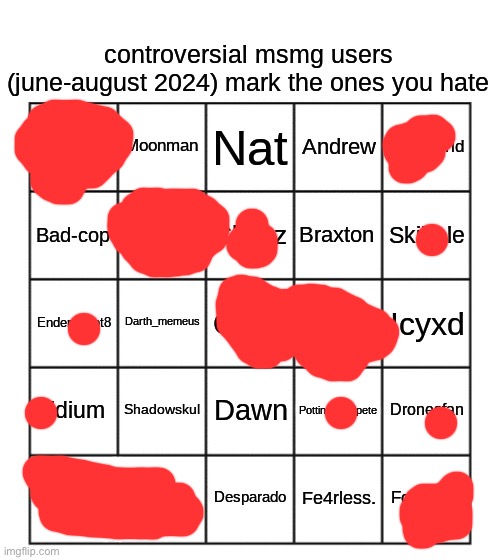 I don’t HATE nat, I just disagree with her sometimes | image tagged in controversial msmg users june-august 2024 | made w/ Imgflip meme maker