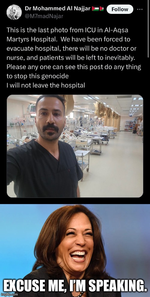 EXCUSE ME, I’M SPEAKING. | image tagged in israel,palestine,kamala harris,genocide | made w/ Imgflip meme maker