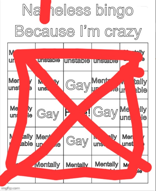 sadly im bi not gay | image tagged in nameless joke bingo | made w/ Imgflip meme maker