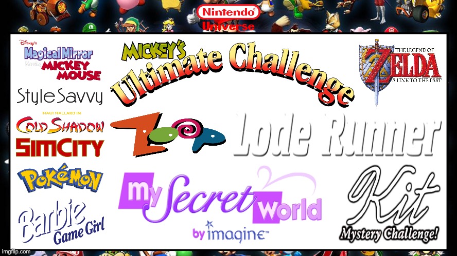 Brandon's Nintendo Universe | image tagged in nintendo,nintendo switch,barbie,mickey mouse,legend of zelda,donald duck | made w/ Imgflip meme maker