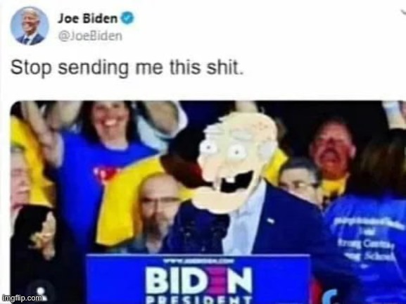 Stop sending me this shit | image tagged in joe biden,shitpost | made w/ Imgflip meme maker