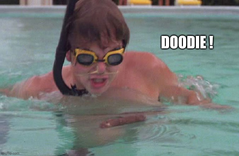 Caddyshack swimming pool doodie | DOODIE ! | image tagged in caddyshack swimming pool doodie | made w/ Imgflip meme maker