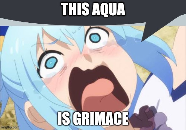 Aqua says | THIS AQUA; IS GRIMACE | image tagged in aqua says | made w/ Imgflip meme maker