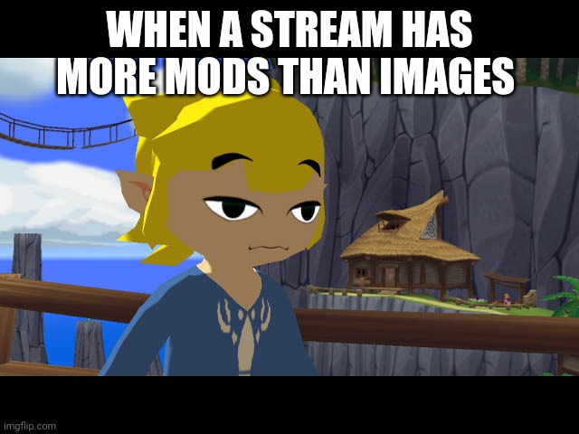 (VinWix: fax lmao) | WHEN A STREAM HAS MORE MODS THAN IMAGES | image tagged in high toon link | made w/ Imgflip meme maker