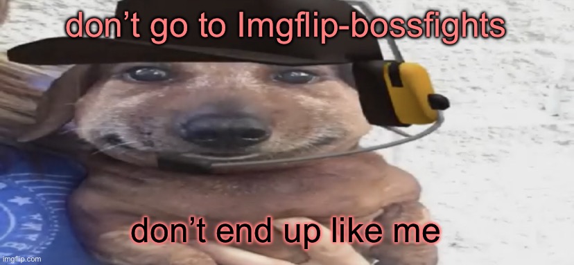 chucklenuts | don’t go to Imgflip-bossfights; don’t end up like me | image tagged in chucklenuts | made w/ Imgflip meme maker