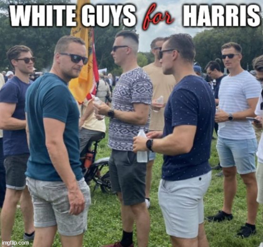 White guys for Harris | image tagged in white guys for harris,fbi,biased anti trump | made w/ Imgflip meme maker