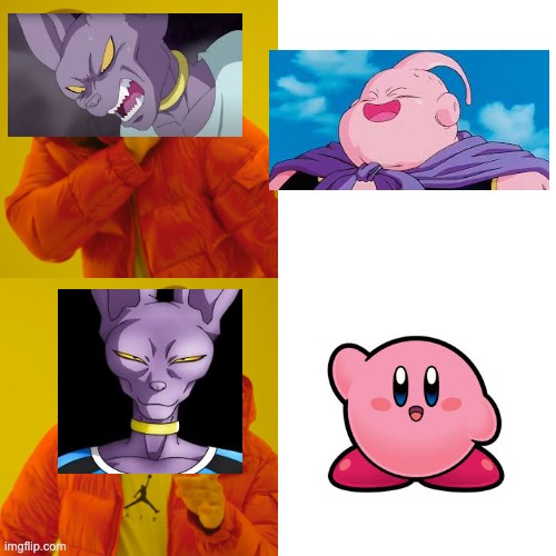 THIS one at least understands the concept of sharing... | image tagged in memes,drake hotline bling,kirby,dragon ball z | made w/ Imgflip meme maker