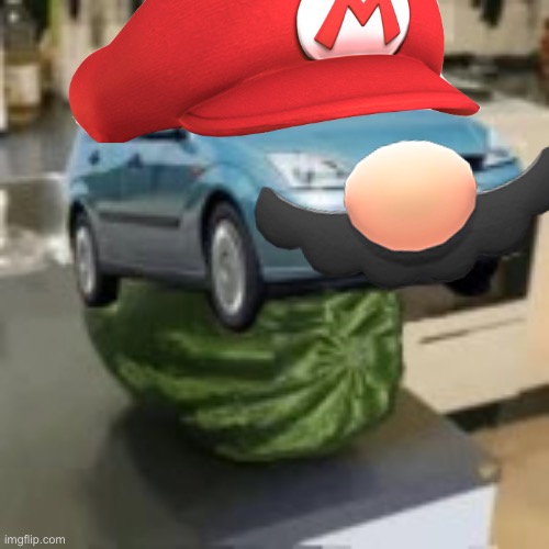 Mariomelon | image tagged in focusmelon | made w/ Imgflip meme maker