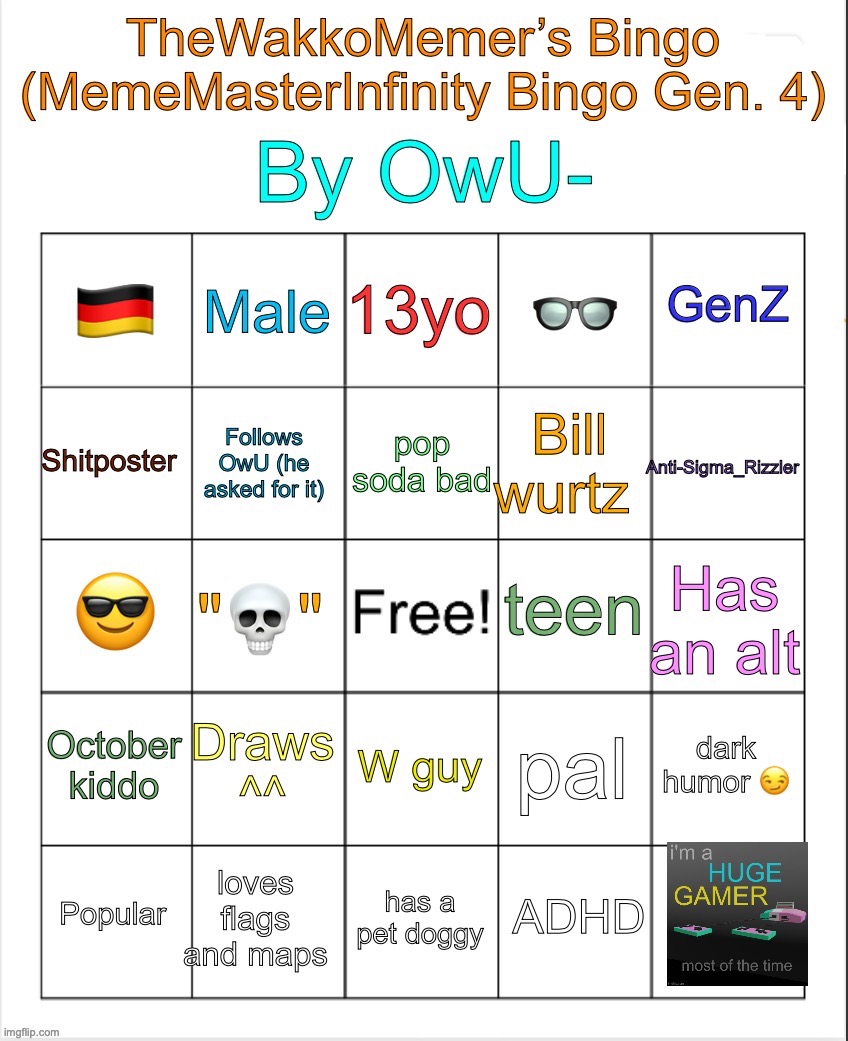 TheWakkoMemer’s bingo!!! | image tagged in thewakkomemer s bingo | made w/ Imgflip meme maker