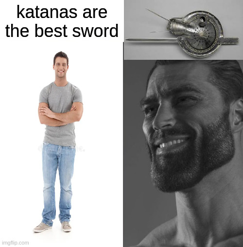Average Fan vs Average Enjoyer | katanas are the best sword | image tagged in average fan vs average enjoyer | made w/ Imgflip meme maker