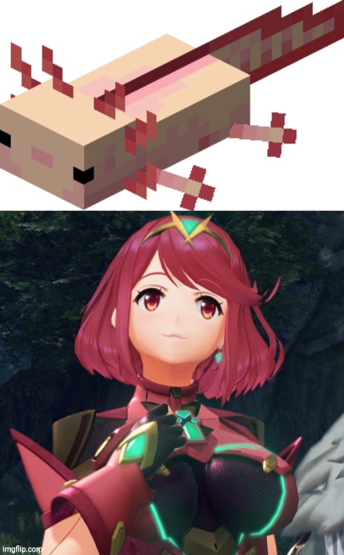 image tagged in minecraft axoltol,pyra w quick ulliam announcement | made w/ Imgflip meme maker