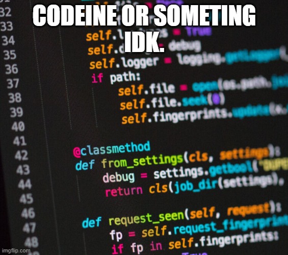 guys | CODEINE OR SOMETING
IDK. | image tagged in drugs,computer nerd | made w/ Imgflip meme maker