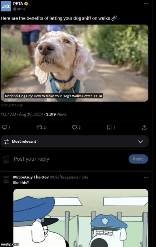 i posted this on peta's twitter lol. | made w/ Imgflip meme maker