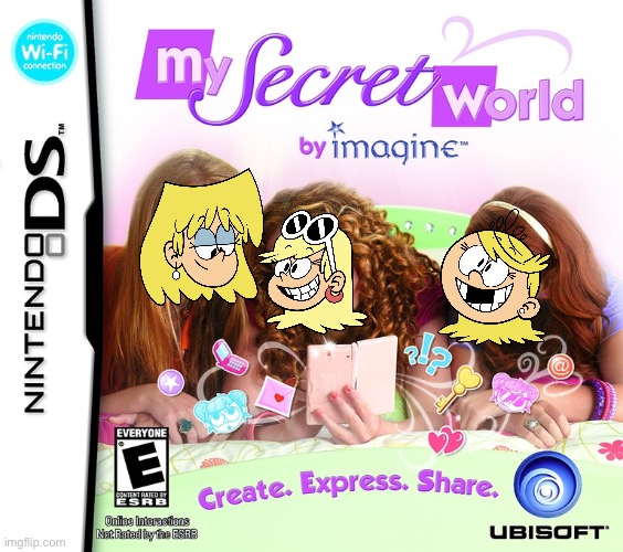 Box Art - My Secret World by imagine | image tagged in girls,bedroom,nintendo,the loud house,nickelodeon,lori loud | made w/ Imgflip meme maker