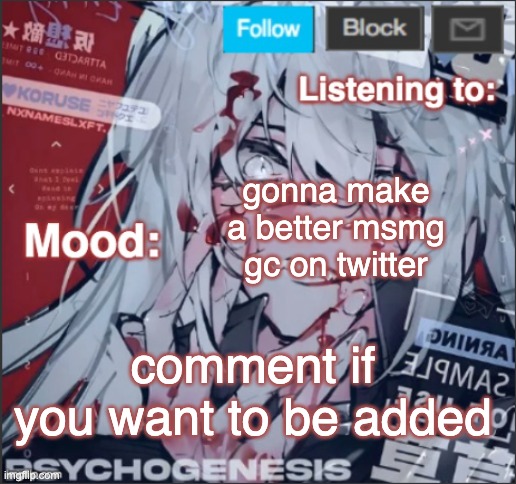 penguinz0 announcement template again | gonna make a better msmg gc on twitter; comment if you want to be added | image tagged in penguinz0 announcement template again | made w/ Imgflip meme maker