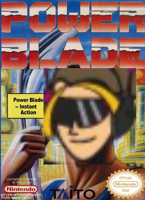 Box Art - Power Blade | image tagged in nintendo,girl,princess,pretty girl,beautiful girl,gorgeous | made w/ Imgflip meme maker