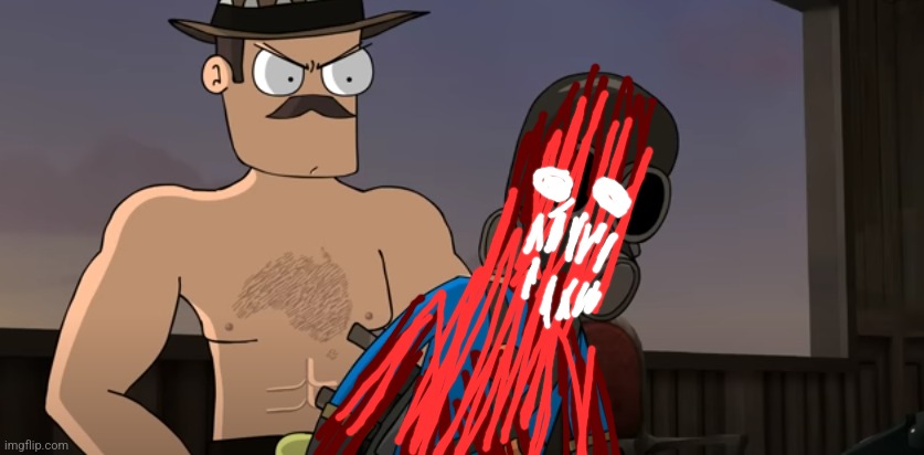 Saxton hale behind Pyro | image tagged in saxton hale behind pyro | made w/ Imgflip meme maker