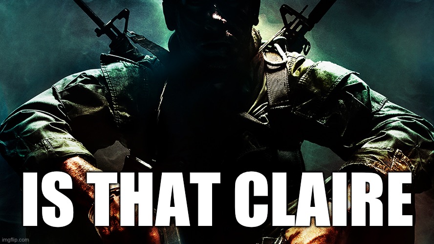 Black ops guy | IS THAT CLAIRE | image tagged in black ops guy | made w/ Imgflip meme maker