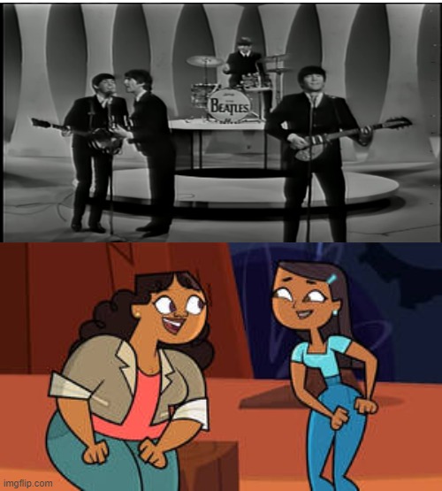 Millie and Priya Dancing to The Beatles | image tagged in millie and priya dancing to what,the beatles,total drama | made w/ Imgflip meme maker