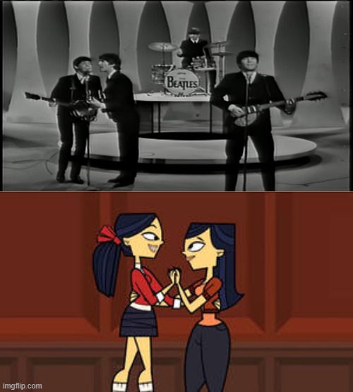 Emma (TRR) and Kitty Dancing to The Beatles | image tagged in emma trr and kitty dancing to what,the beatles,total drama | made w/ Imgflip meme maker