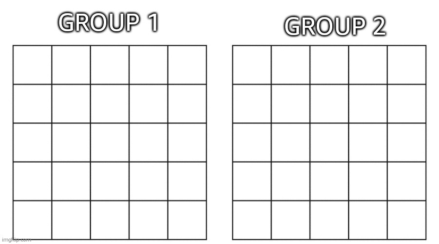 who want in | GROUP 2; GROUP 1 | image tagged in blank five by five bingo grid | made w/ Imgflip meme maker