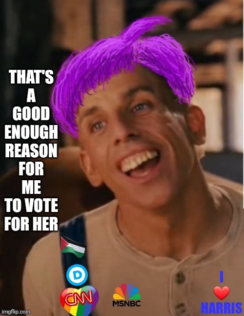 Libtard jack 2024 | THAT'S A GOOD ENOUGH REASON FOR ME TO VOTE FOR HER | image tagged in libtard jack 2024 | made w/ Imgflip meme maker