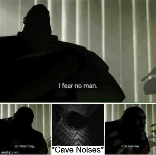 Real | *Cave Noises* | image tagged in i fear no man,minecraft,memes,cave,funny | made w/ Imgflip meme maker