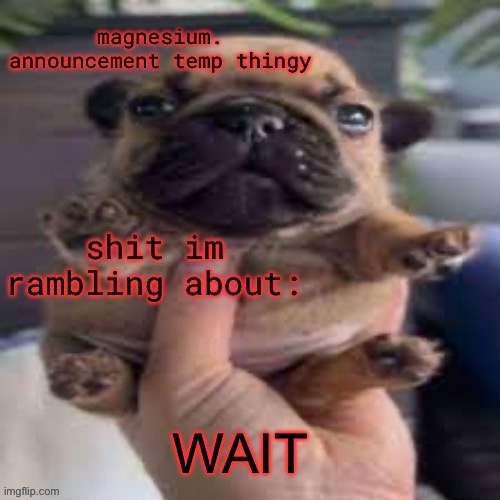 pug temp | WAIT | image tagged in pug temp | made w/ Imgflip meme maker