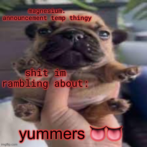 pug temp | yummers 👅👅 | image tagged in pug temp | made w/ Imgflip meme maker