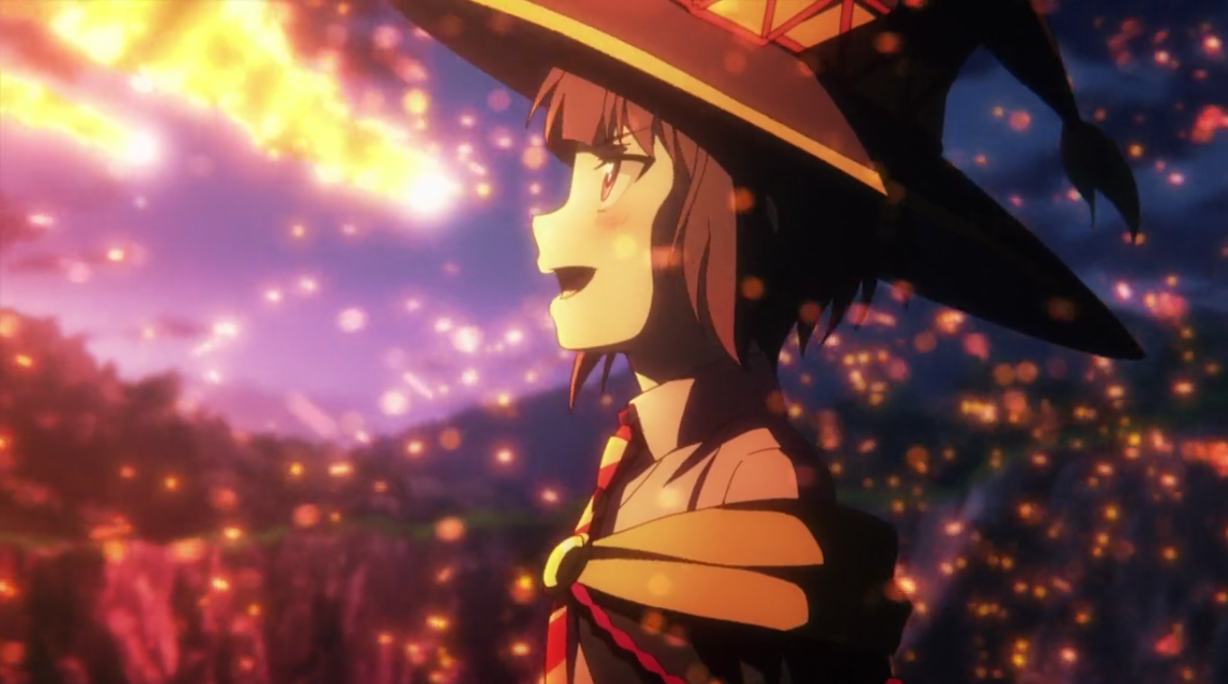 Megumin watching her first explosion Blank Meme Template