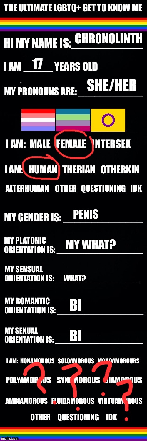 What are these words | PENIS; MY WHAT? WHAT? BI
 
BI | made w/ Imgflip meme maker