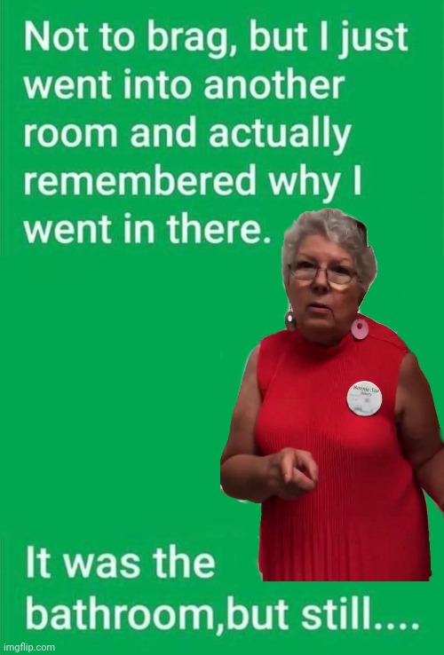 I remembered why I went there | image tagged in church lady,bathroom humor | made w/ Imgflip meme maker