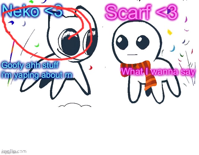 Neko and Scarf shared template alternative | image tagged in neko and scarf shared template alternative | made w/ Imgflip meme maker