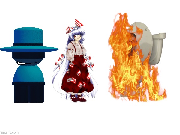 Mokou saves Bambar and burns down Skibidi Toilet | made w/ Imgflip meme maker