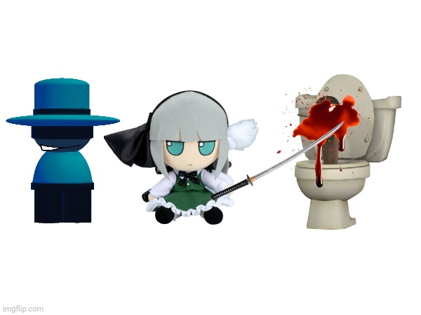 Youmu Konpaku saves Bambar and kills Skibidi Toilet | made w/ Imgflip meme maker