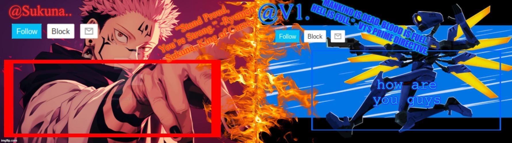 Sukuna and V1 Announcement Temp | how are you guys | image tagged in sukuna and v1 announcement temp | made w/ Imgflip meme maker
