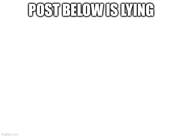 POST BELOW IS LYING | made w/ Imgflip meme maker