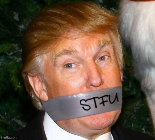 GOPs muting of Trump | image tagged in trump silenced,maga mouth,deate doubtful,rnc duct tape,will you shut up man,verbal diarraha | made w/ Imgflip meme maker