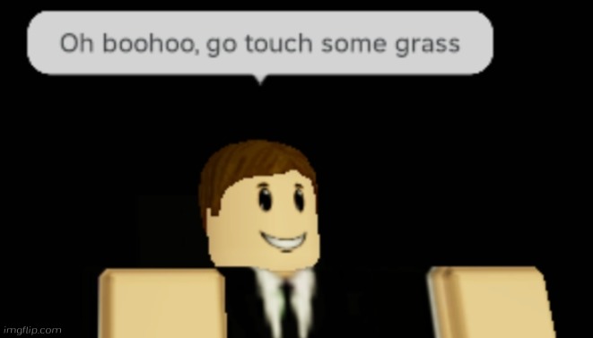 Oh boohoo, go touch some grass | image tagged in oh boohoo go touch some grass | made w/ Imgflip meme maker