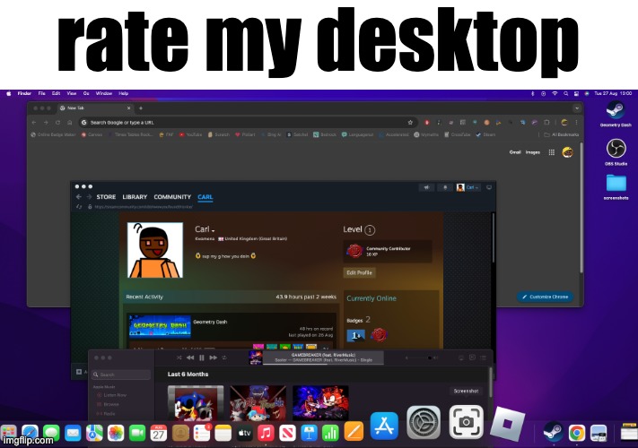 rate my desktop | made w/ Imgflip meme maker