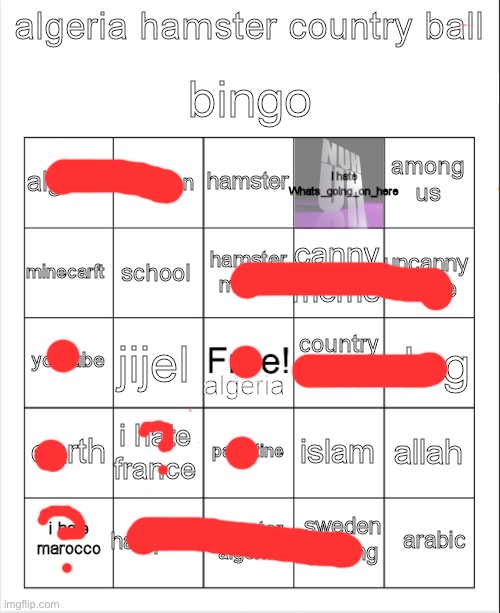 algeria hamster country ball bingo | image tagged in algeria hamster country ball bingo | made w/ Imgflip meme maker