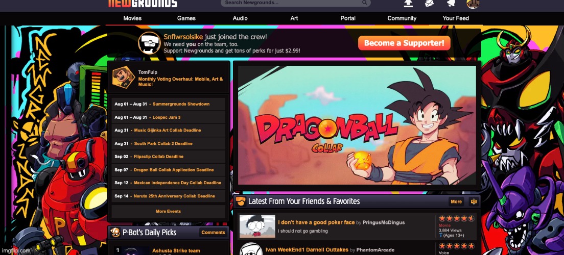 oh great. this dragons balls thumped onto newgrounds | made w/ Imgflip meme maker